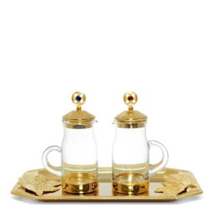 Ampułki mszalne z tacką pozłacaną s/931