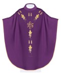 Ornat fioletowy z haftem IHS i winogron