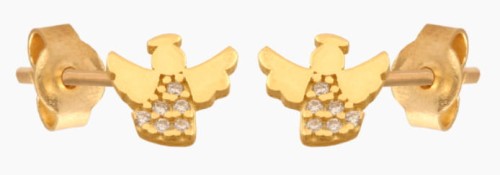 kolczyki aniołek z cyrkonią