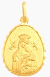 Medalik ze złota Matka Nieustającej Pomocy 21843