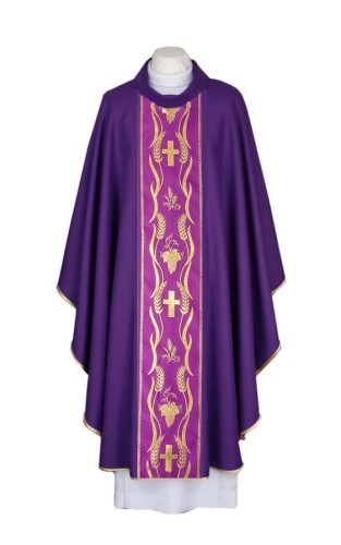 Fioletowy ornat żałobny - pogrzebowy