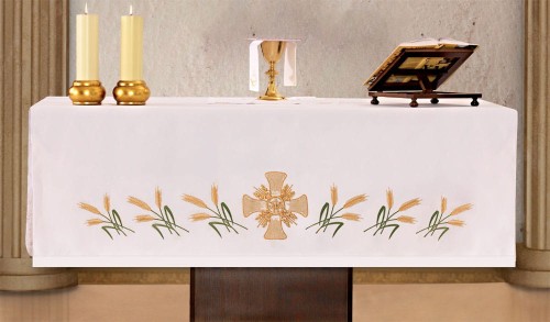 Obrus na ołtarz z krzyżem i IHS