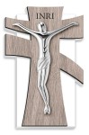 Nowoczesny krzyż ze srebrnym wizerunkiem R18087
