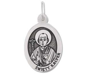 Medalik srebrny z wizerunkiem Św. Kacpra - laser