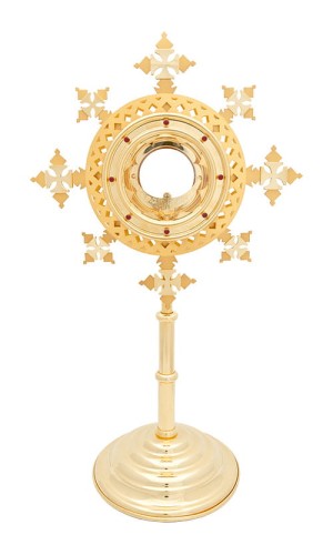 monstrancja z rubinami