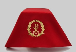 Czerwony welon na kielich mszalny