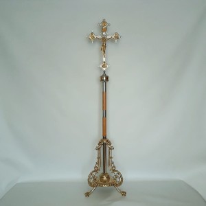 Krzyż ołtarzowy procesyjny z podstawą S-044D