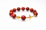 Różaniec - bransoletka - jaspis czerwony srebro 925 pozłacane
