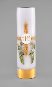Świeca ołtarzowa olejowa - ręcznie malowana - IHS