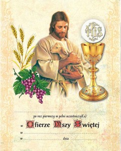 Obrazek pierwszokomunijny Chrystus Dobry Pasterz  A/032