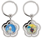 Brelok dwustronny metalowy obrotowy Św. Krzysztof Jan Paweł II