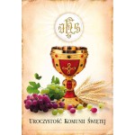 Plakat - Uroczystość Komunii Świętej - emblemat eucharystyczny