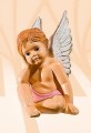 Aniołek dzieciątko 30 cm - skrzydełka do góry-2
