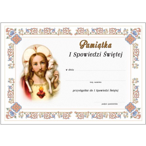 pamiątka pierwszej spowiedzi