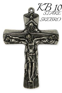 KRZYŻ DLA BIERZMOWANYCH -STARE SREBRO - DUŻY