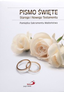 Pismo Św. ST i NT białe Pamiątka Sakramentu Małżeństwa