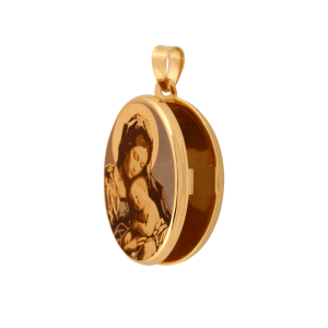 Wizerunek ze złota Matki Boskiej z Dzieciątkiem - próba 585