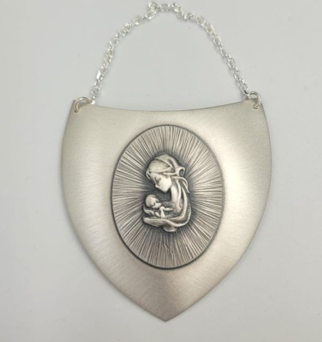 RYNGRAF ZE SREBRA Z MARYJĄ I DZIECIĄTKIEM