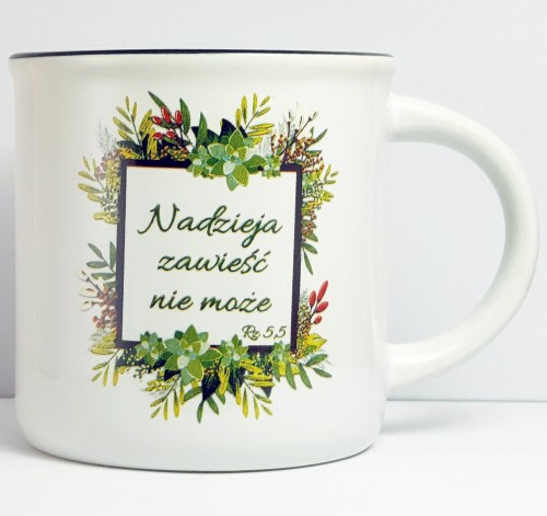 Kubek biały "Nadzieja zawieść nie może”