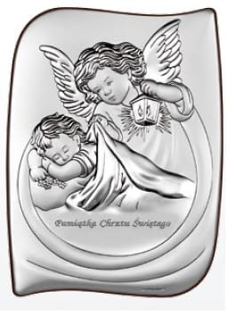 Obrazek ze srebra Aniołek z latarenką