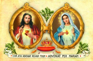Serce Jezusa i Serce Maryi - Obrazek jednostronny