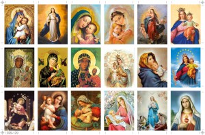 Naklejki Świętych MIX 1 MATKA BOŻA - papierowe blankiet