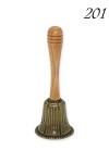 Dzwonek w kolorze starego złota z drewnianą rączką O/201