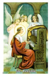 Obrazek religijny Św. Cecylia - paczka 100 sztuk