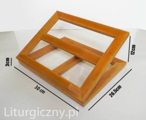 Mały pulpit pod mszał, drewniany stojak pod Biblię; w kolorze jasnym