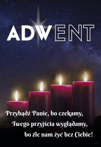 Plakat - Adwent- Przybądź Panie , bo czekamy ...