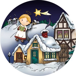 Magnes świąteczny z aniołkiem