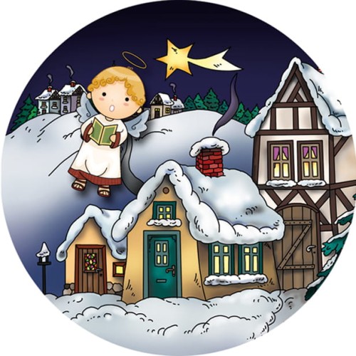 Magnes świąteczny z aniołkiem-1