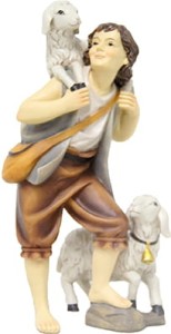 Szopka 15 cm - pasterz z owcami K077-12