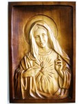 Płaskorzeźba z drewna lipowego Serce Maryi 34B