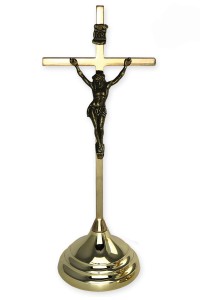Krzyż prosty stojący w kolorze złotym