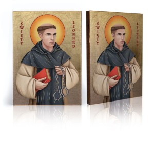 Ikona z certyfikatem - Święty Leonard