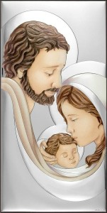 Obraz posrebrzany Święta Rodzina kolor  W/6650