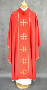 Ornat czerwony mszalny z szerokim pasem 219-C