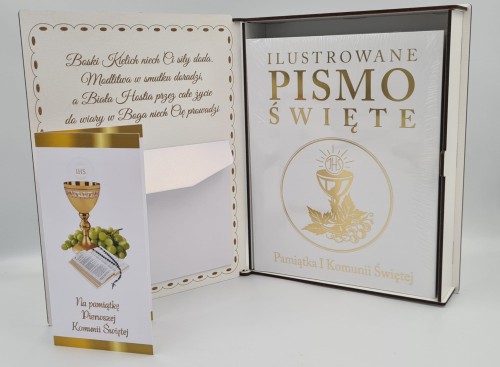 Ilustrowane Pismo Święte w pudełku komunijnym-1