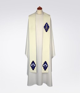 Stuła ze wzorem Maryjnym  4-389-1