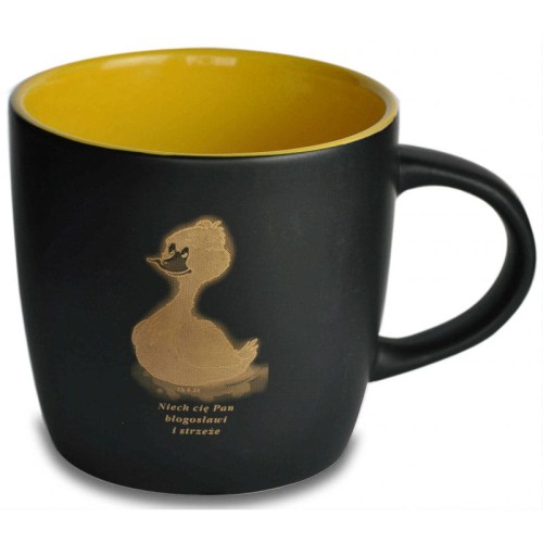 Kubek porcelanowy czarny KACZUSZKA-1