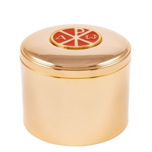 Hostiarka mosiężna złocona S/576