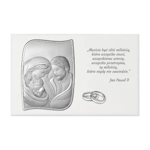 Obrazek posrebrzany Św. Rodzina "Musicie być silni miłością"