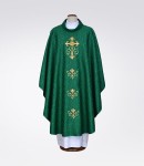 Ornat zielony z adamaszkowej tkaniny 1-361-3