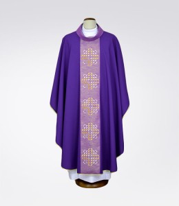Ornat fioletowy z nowoczesnym haftem 1-364-44