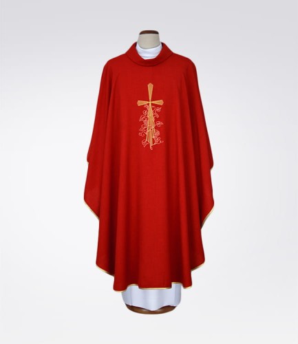 ornat czerwony z haftem krzyża-1