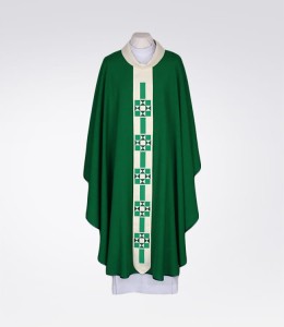 Ornat zielony z nowoczesnym haftem 1-263-31