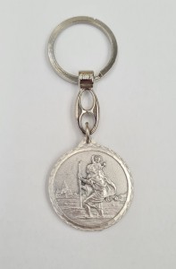 Brelok metalowy z wizerunkiem Świętego Krzysztofa