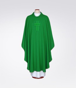 Ornat zielony z zarysem krzyża 1-340-3