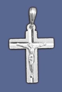 Krzyżyk srebrny z  wizerunkiem Chrystusa KD2003 